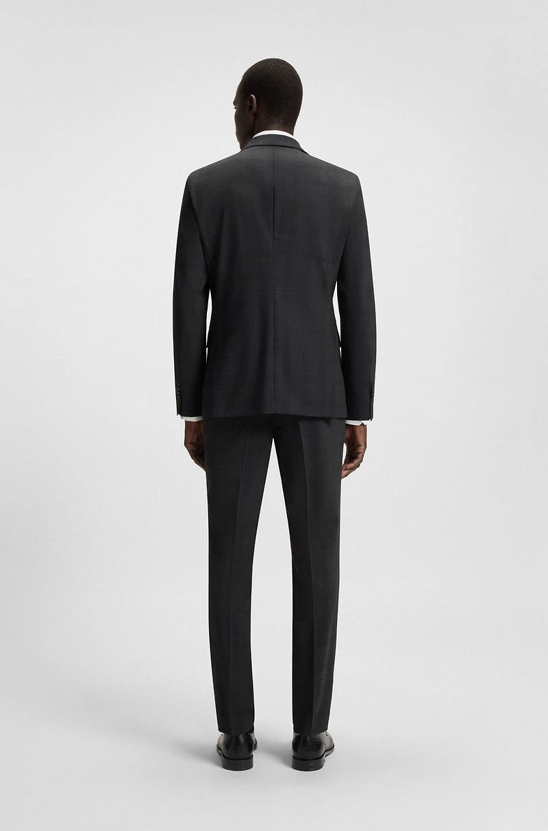 Slim-fit suit checked crease-resistant stretch wool