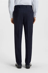 Checked slim-fit suit stretch wool