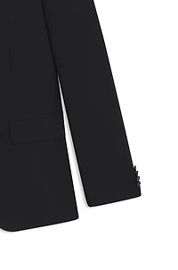 Slim-fit suit micro-patterned stretch wool