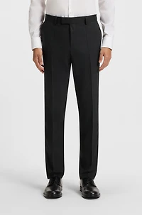 Slim-fit suit micro-patterned stretch wool