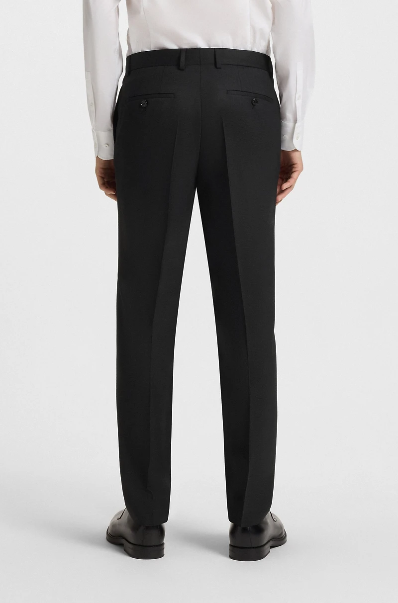 Slim-fit suit micro-patterned stretch wool
