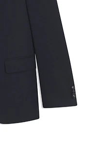 Micro-patterned slim-fit suit stretch wool