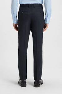 Micro-patterned slim-fit suit stretch wool