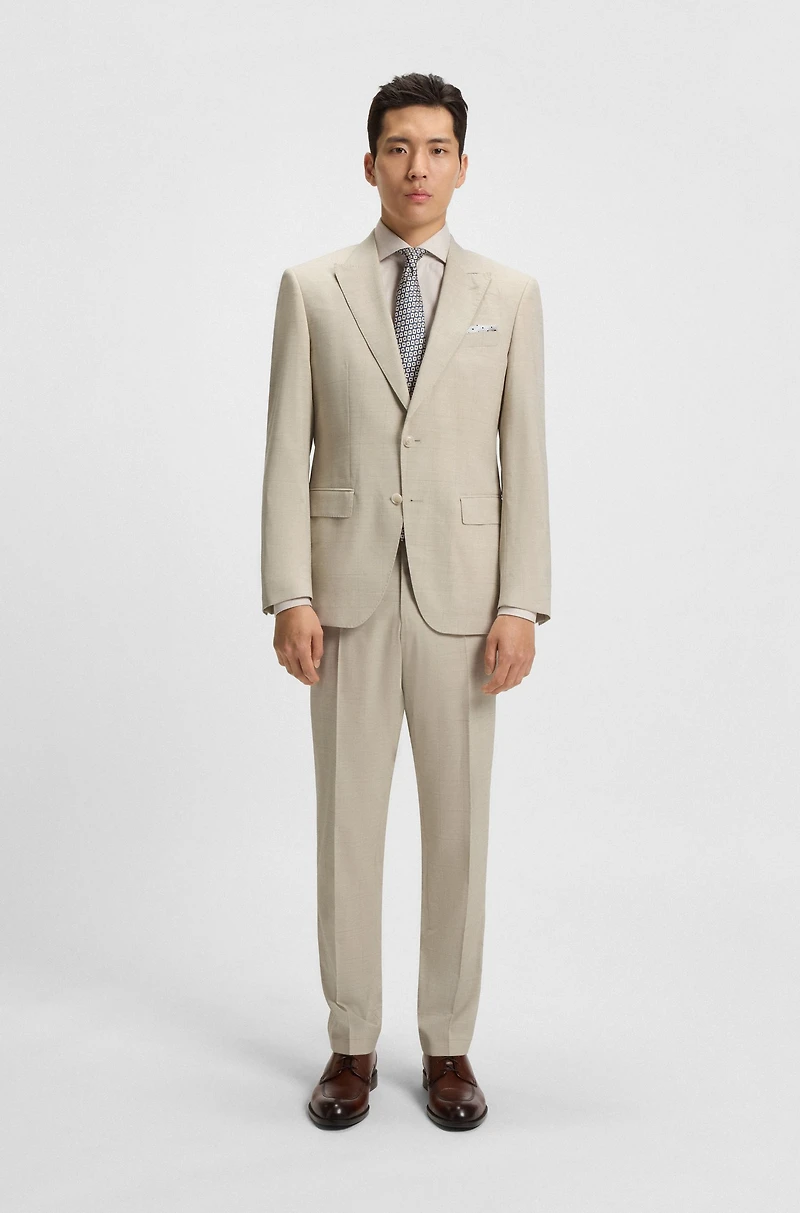 Slim-fit suit checked stretch wool