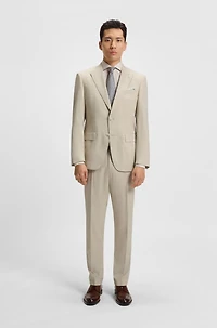 Slim-fit suit checked stretch wool