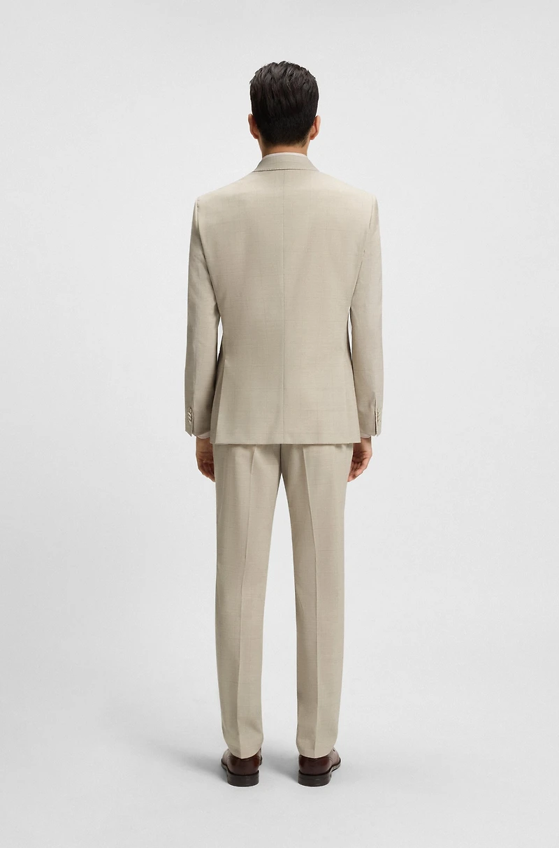 Slim-fit suit checked stretch wool