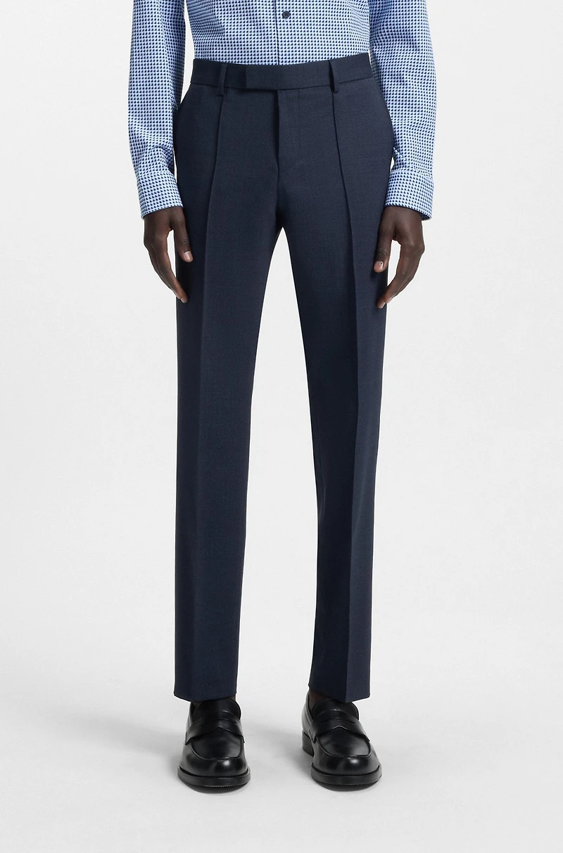 Slim-fit suit patterned stretch wool