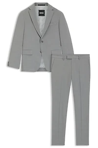 Micro-patterned slim-fit suit stretch cloth