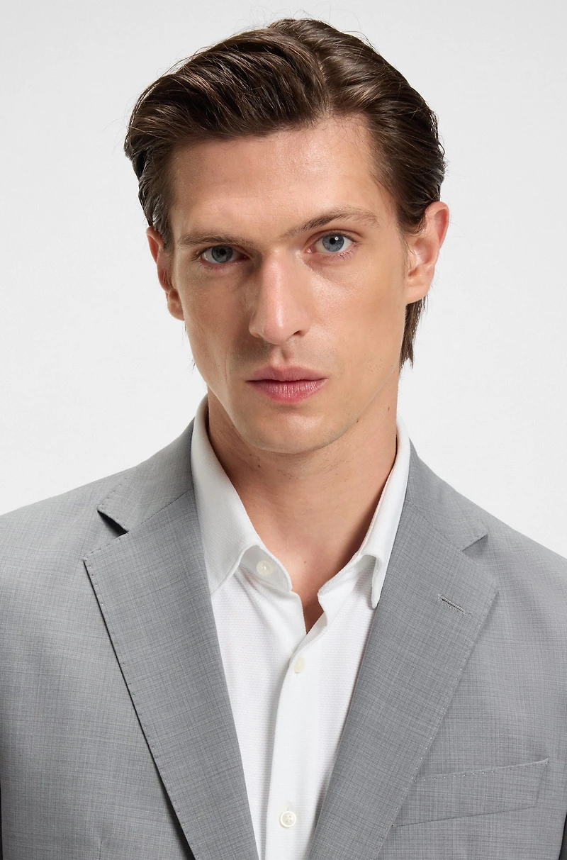 Micro-patterned slim-fit suit stretch cloth