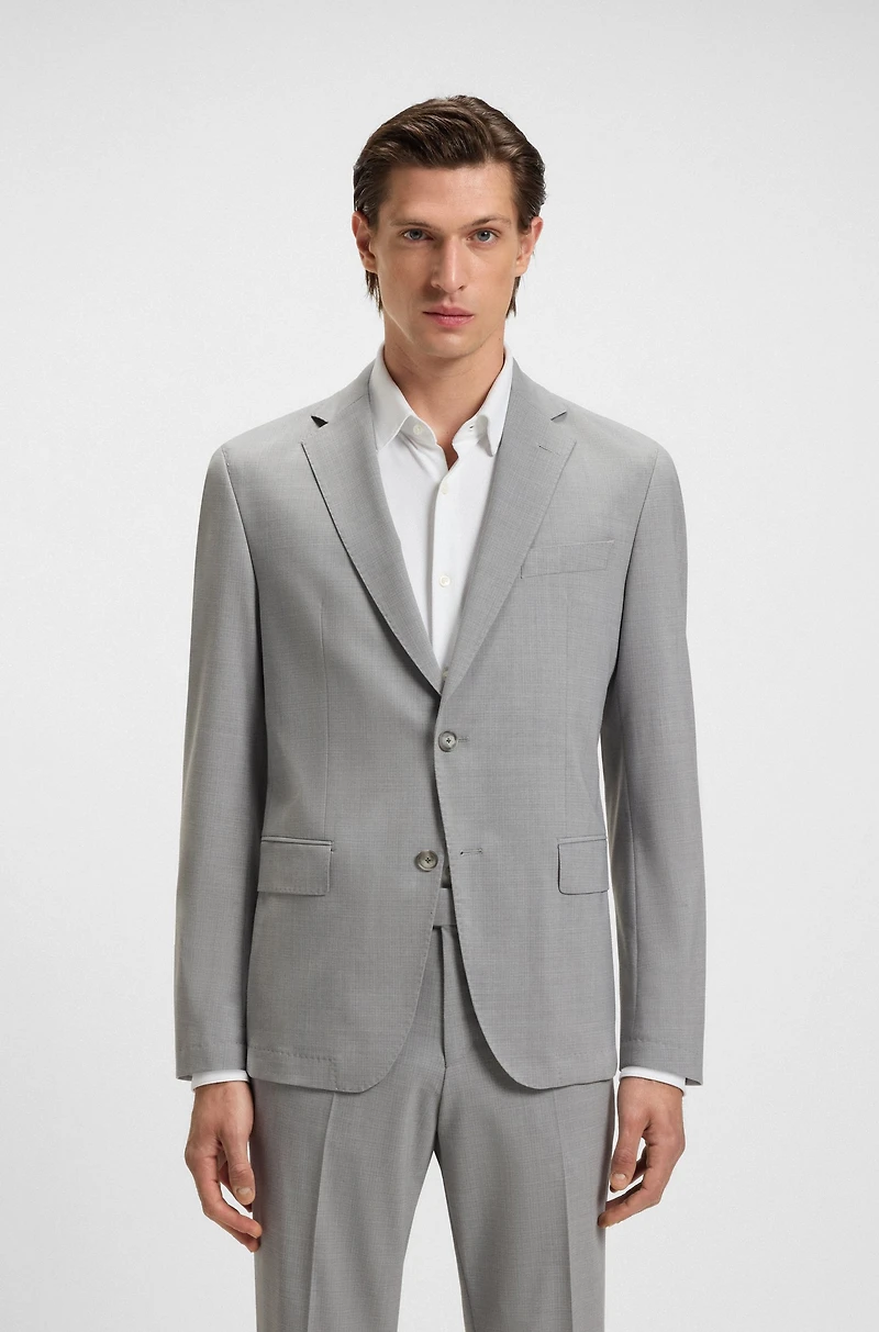 Micro-patterned slim-fit suit stretch cloth