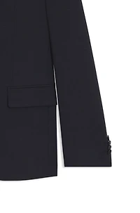Slim-fit suit micro-patterned stretch fabric