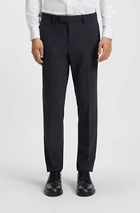 Slim-fit suit micro-patterned stretch fabric
