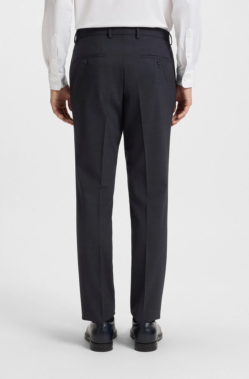 Slim-fit suit micro-patterned stretch fabric