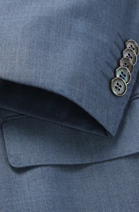Slim-fit suit virgin wool and silk