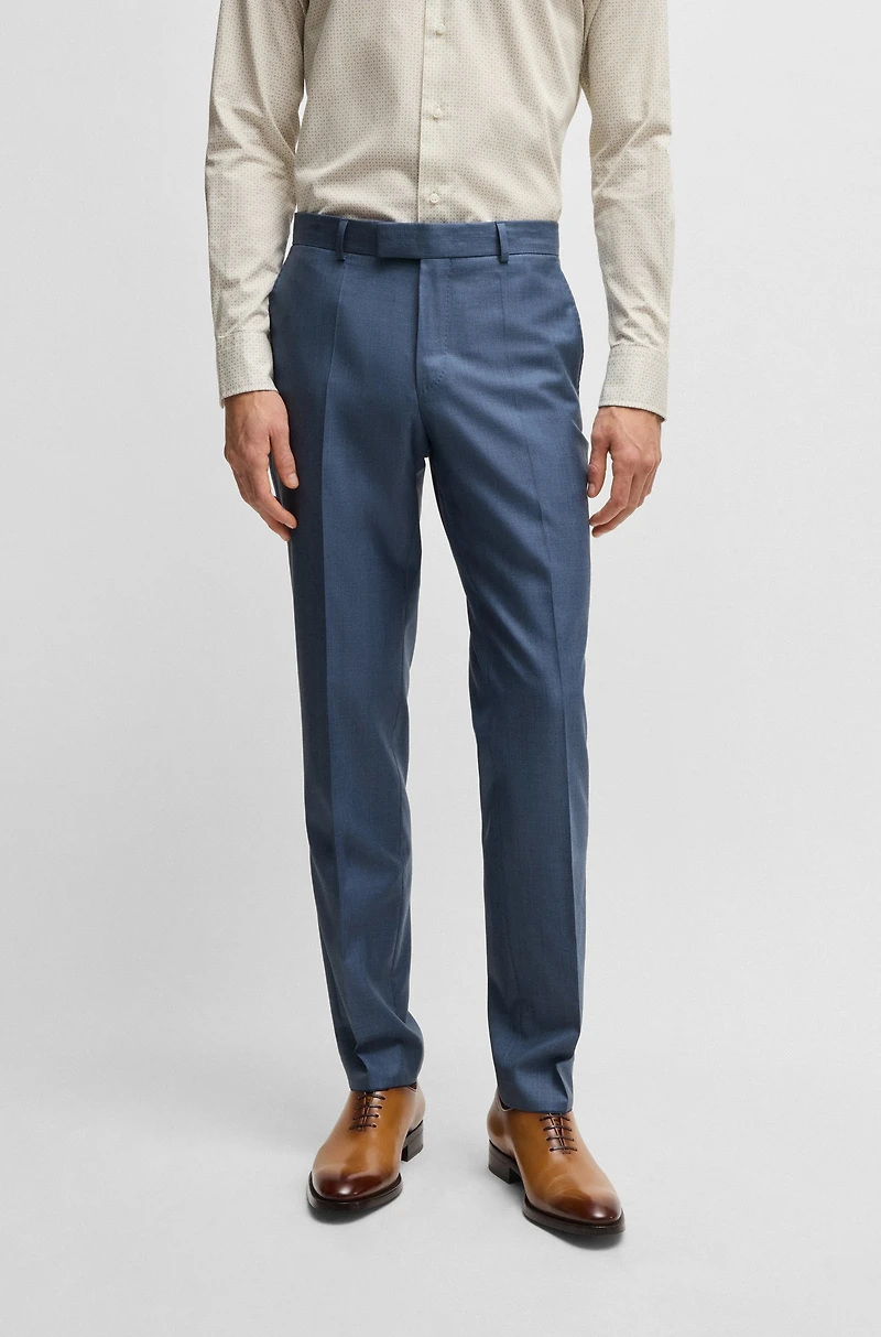 Slim-fit suit virgin wool and silk