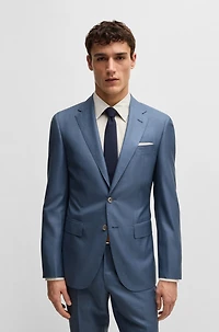Slim-fit suit virgin wool and silk