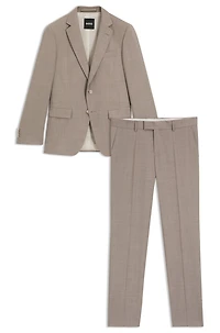 Melange slim-fit suit virgin wool