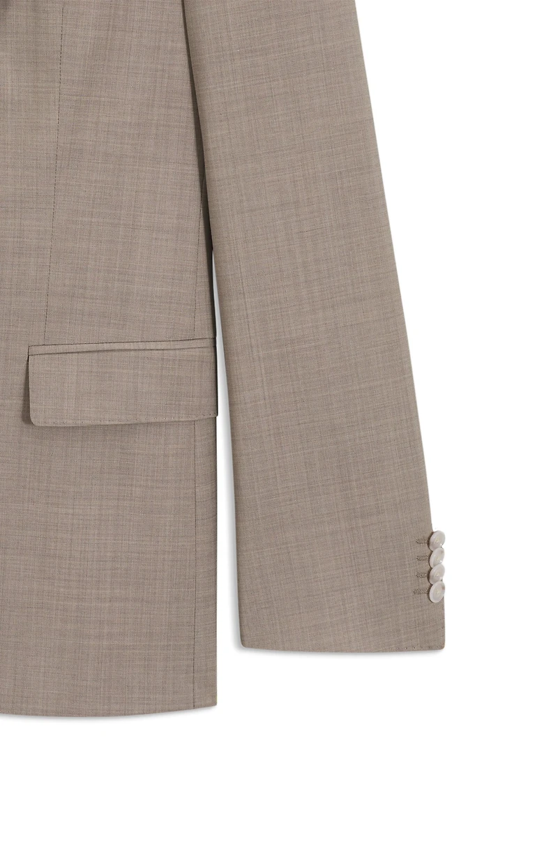 Melange slim-fit suit virgin wool