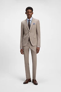 Melange slim-fit suit virgin wool