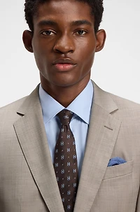 Melange slim-fit suit virgin wool