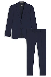 Slim-fit three-piece suit melange wool