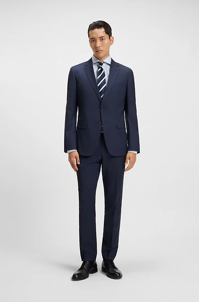 Slim-fit three-piece suit melange wool
