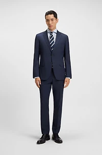Slim-fit three-piece suit melange wool