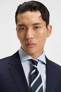 Slim-fit three-piece suit melange wool