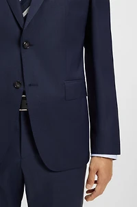 Slim-fit three-piece suit melange wool