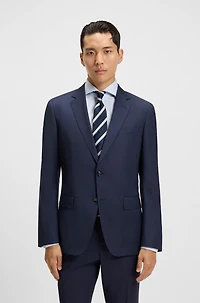 Slim-fit three-piece suit melange wool
