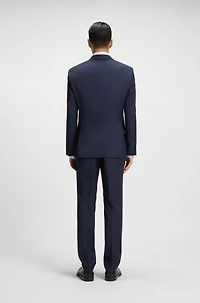 Slim-fit three-piece suit melange wool