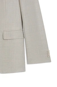 Slim-fit suit micro-patterned virgin wool
