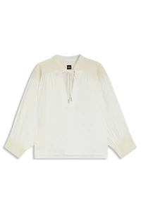Regular-fit blouse dobby cotton voile