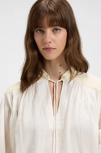 Regular-fit blouse dobby cotton voile