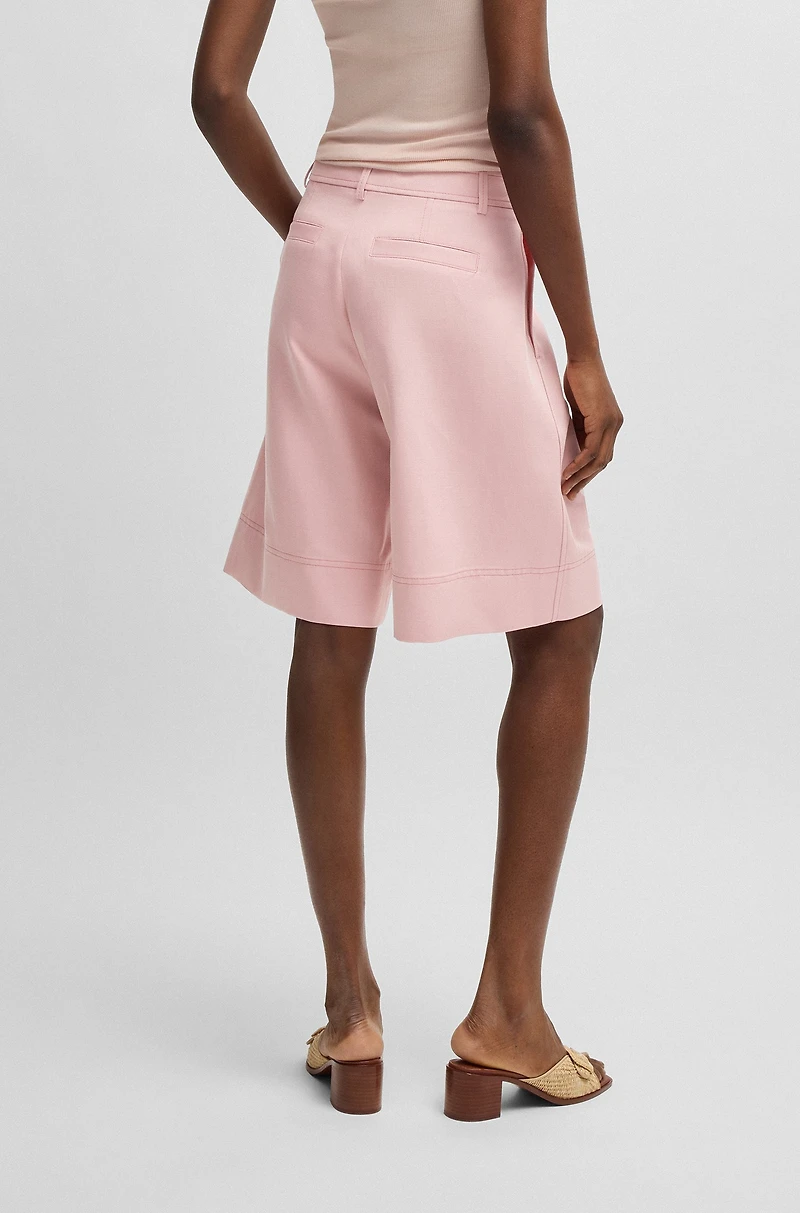 Formal shorts with front pleats