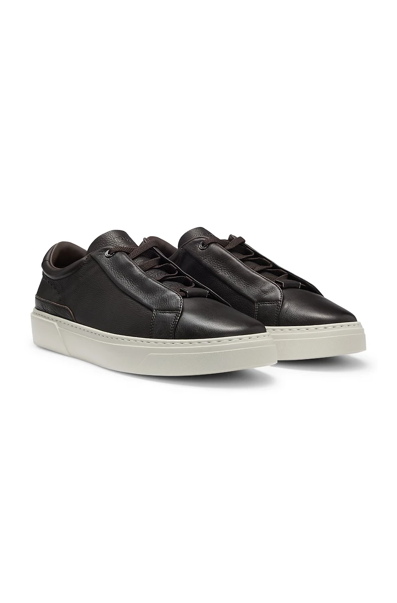 Gary grained-leather trainers with hidden laces