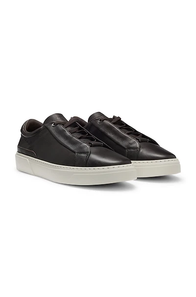 Gary grained-leather trainers with hidden laces