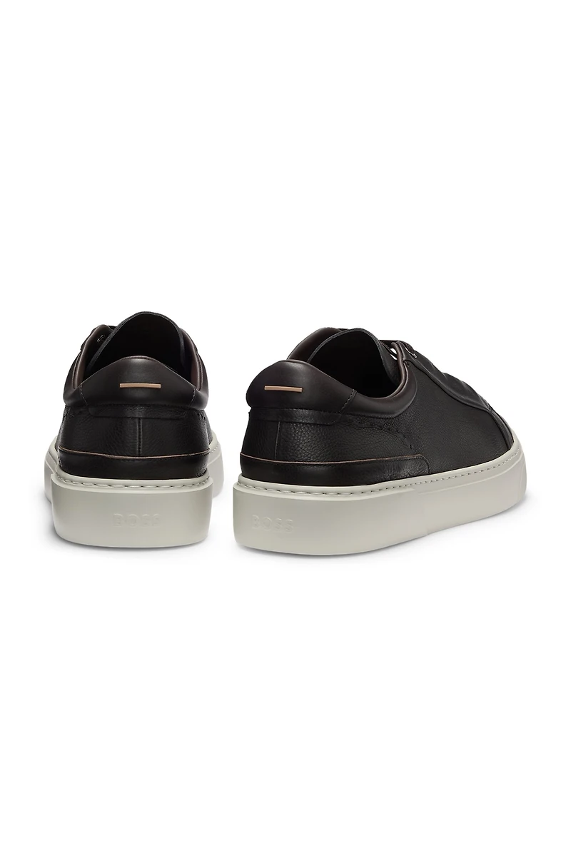 Gary grained-leather trainers with hidden laces