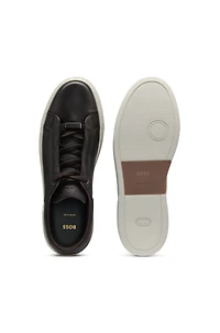 Gary grained-leather trainers with hidden laces