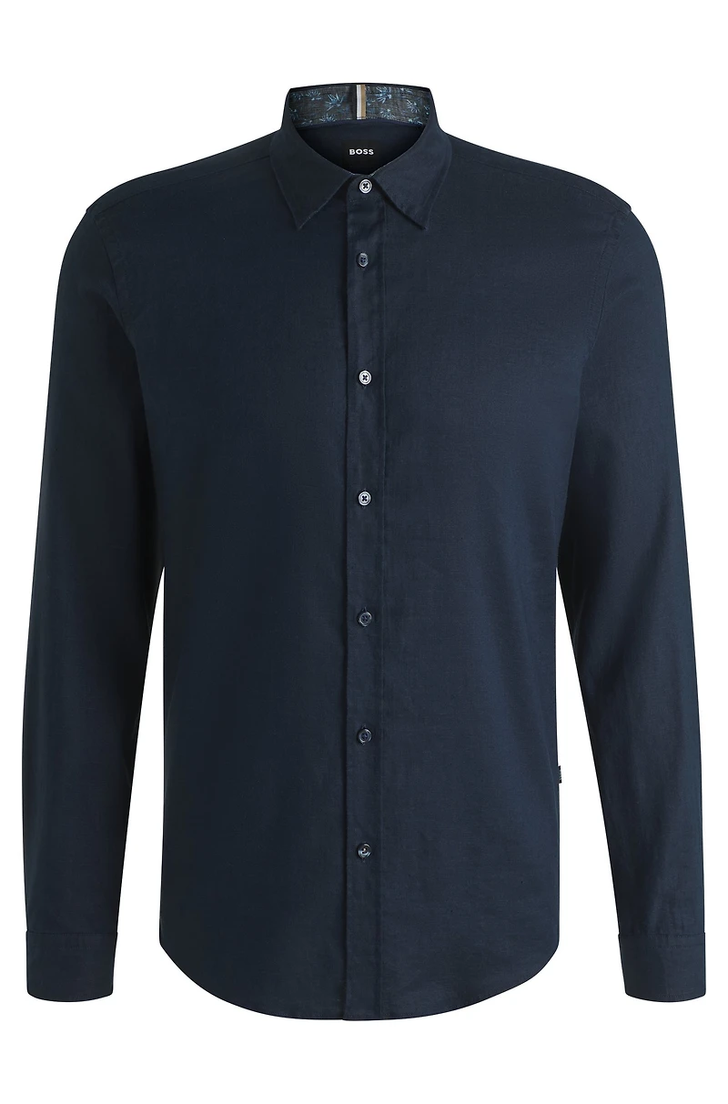 Slim-fit shirt stretch linen