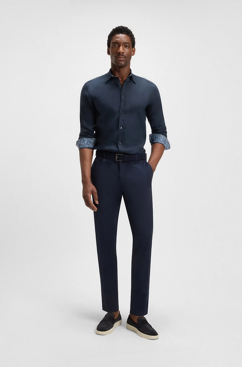 Slim-fit shirt stretch linen