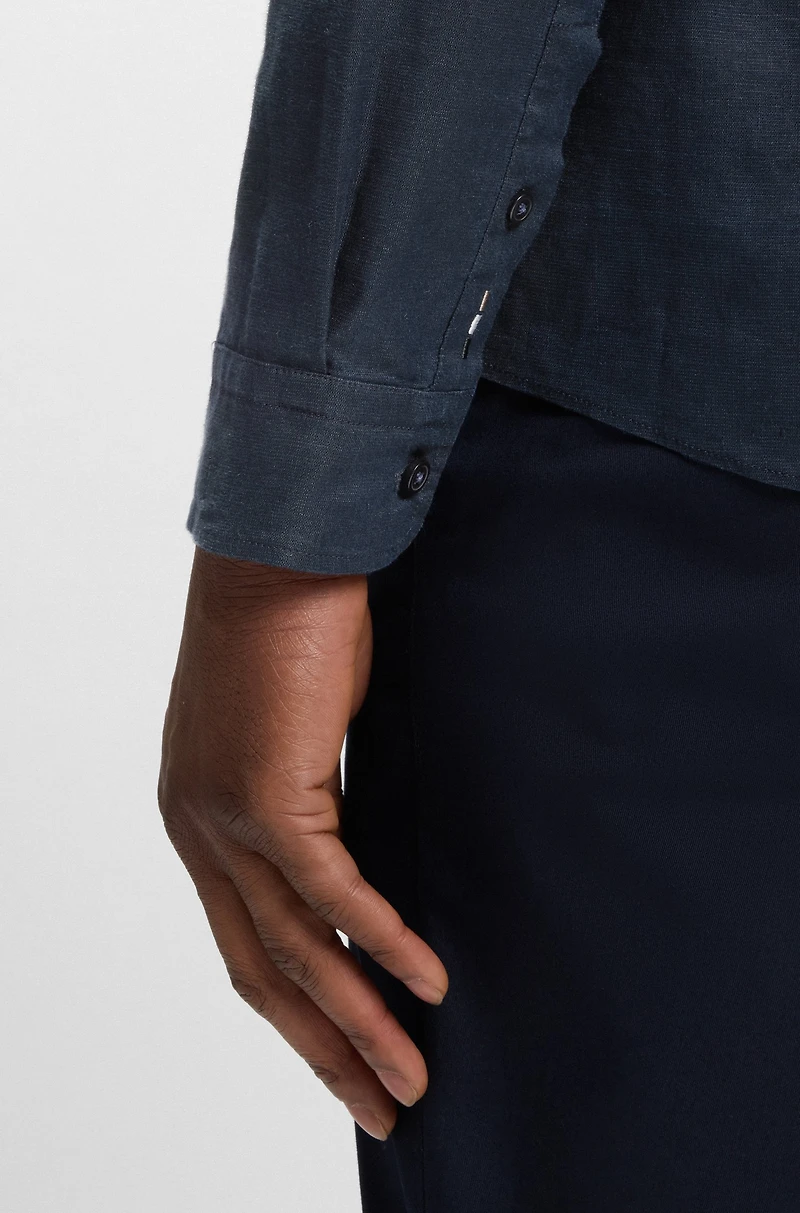 Slim-fit shirt stretch linen