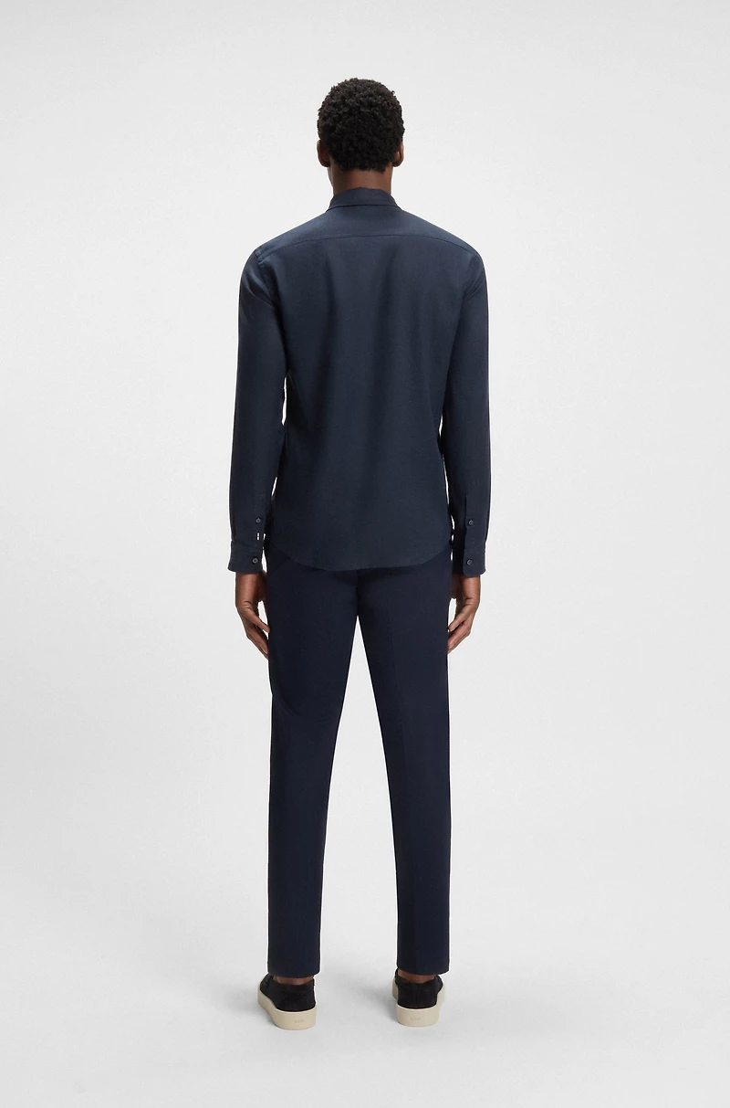 Slim-fit shirt stretch linen