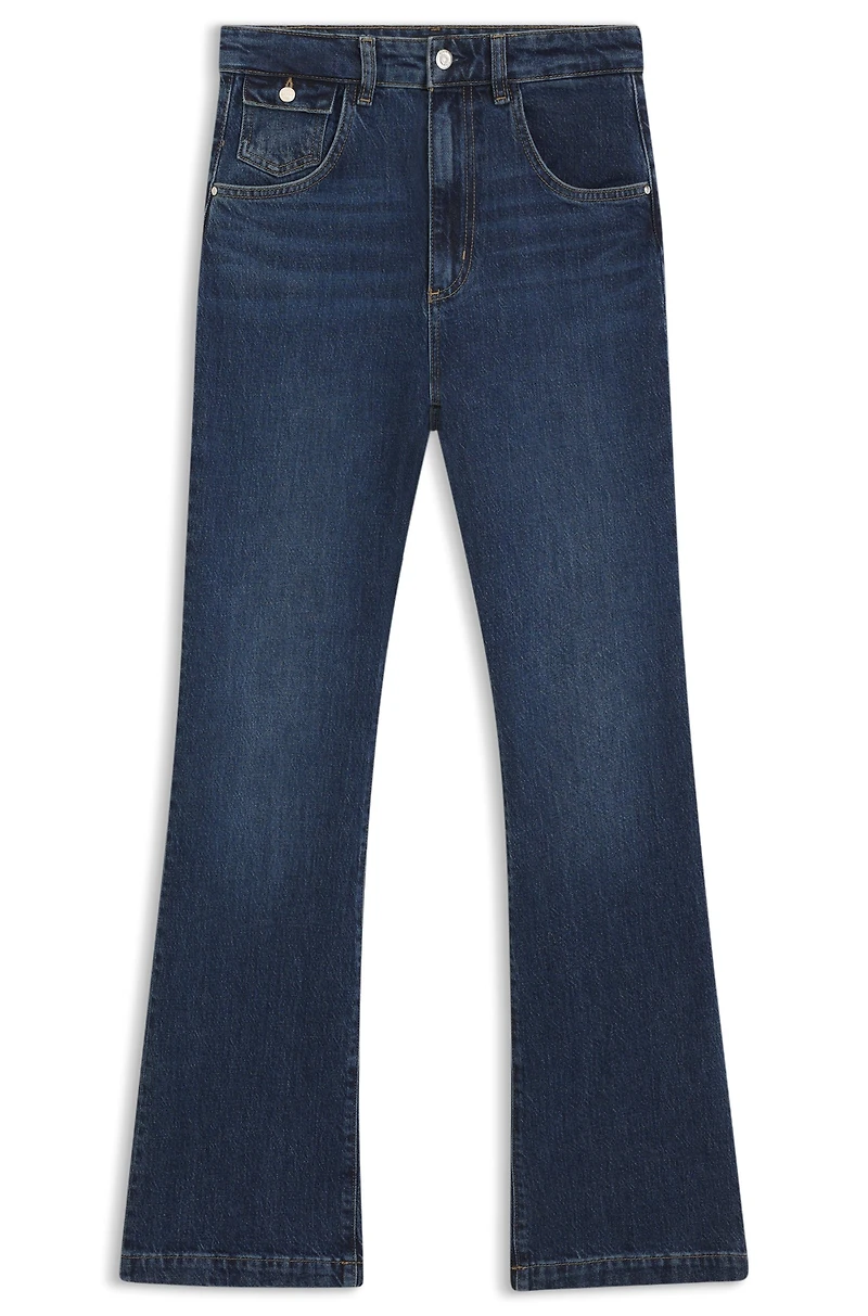 Blue wide-leg jeans comfort-stretch denim