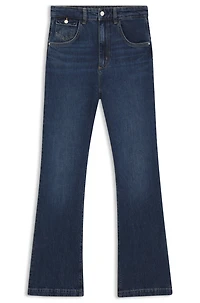 Blue wide-leg jeans comfort-stretch denim