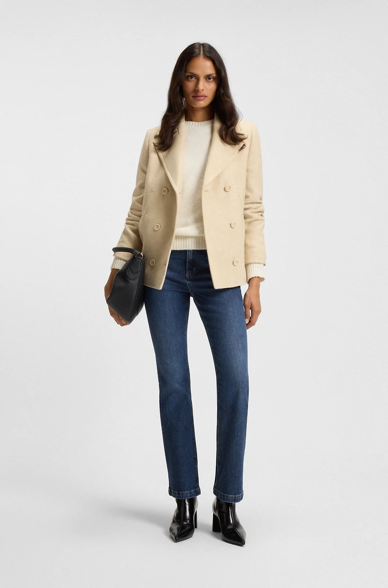 Blue wide-leg jeans comfort-stretch denim