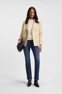 Blue wide-leg jeans comfort-stretch denim