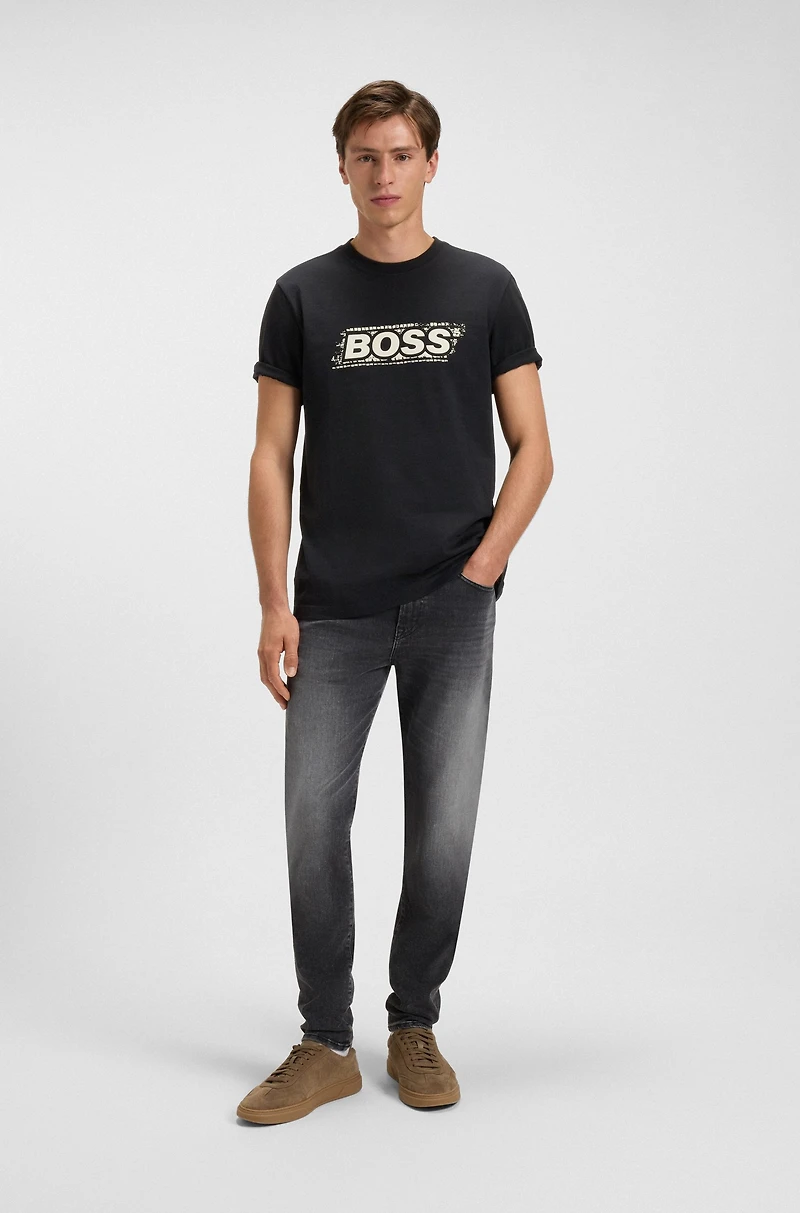 Cotton T-shirt with logo artwork