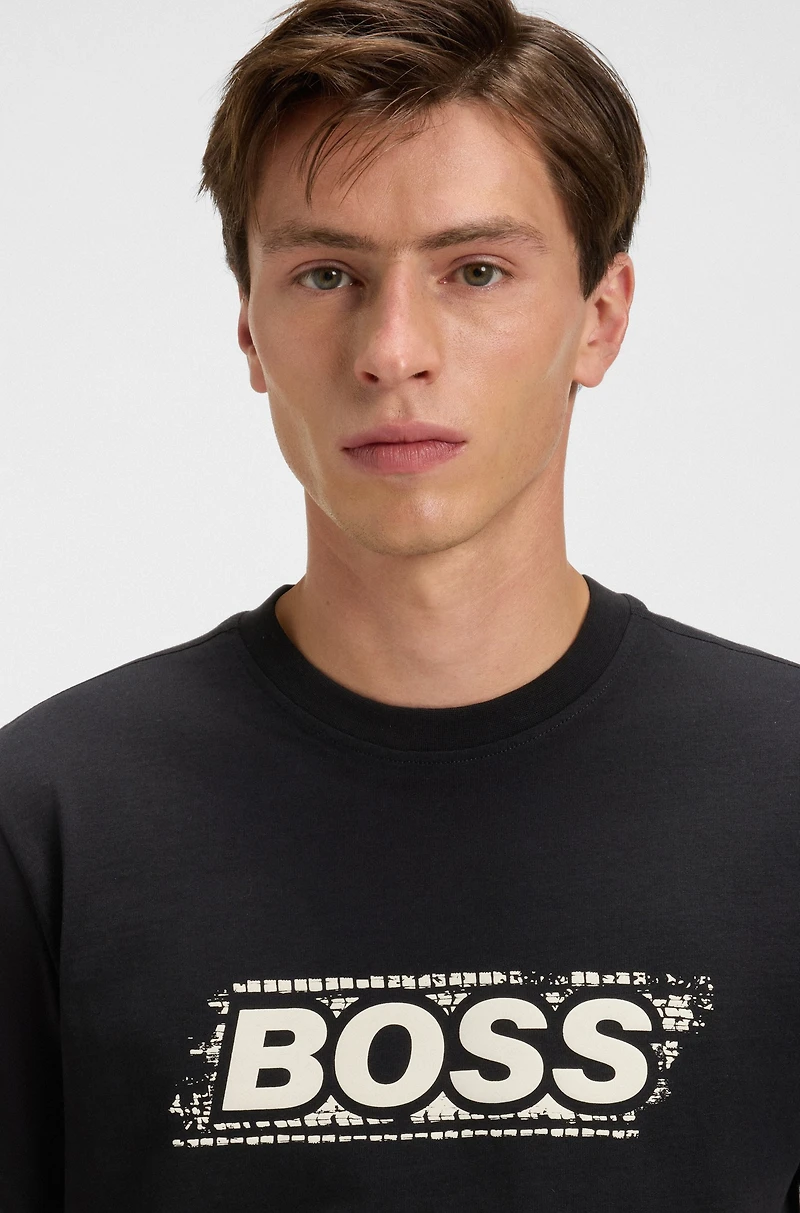 Cotton T-shirt with logo artwork