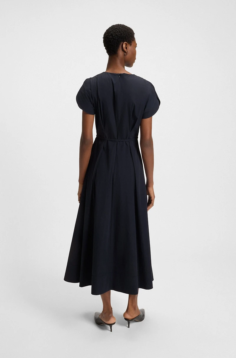 Buckled-belt dress a cotton blend